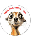 Meerkat 03 Edible Icing Cake Topper or Ribbon