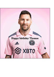 Lionel Messi 01 Miami Edible Icing Cake Topper or Ribbon