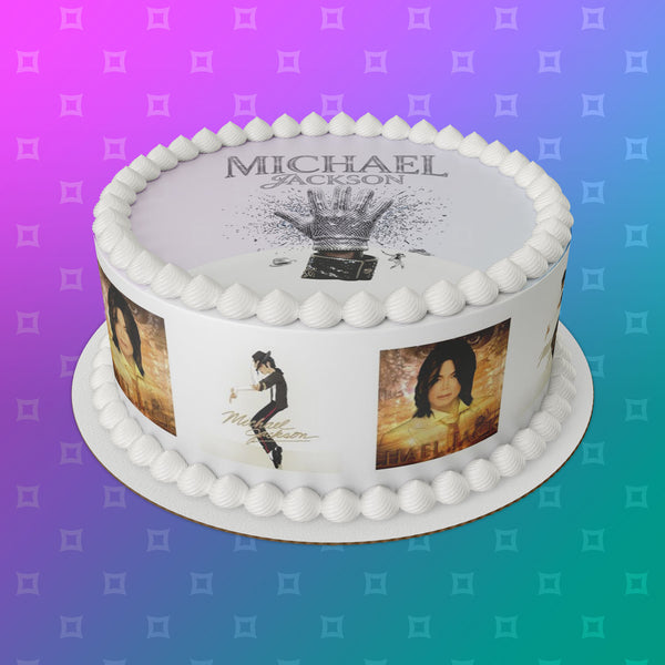 Michael Jackson 05 Edible Icing Cake Topper or Ribbon