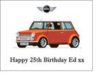 Mini Car (Orange) Edible Icing Cake Topper 02