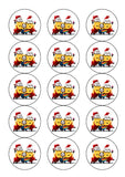 Christmas Minions Edible Icing Cake Topper or Ribbon