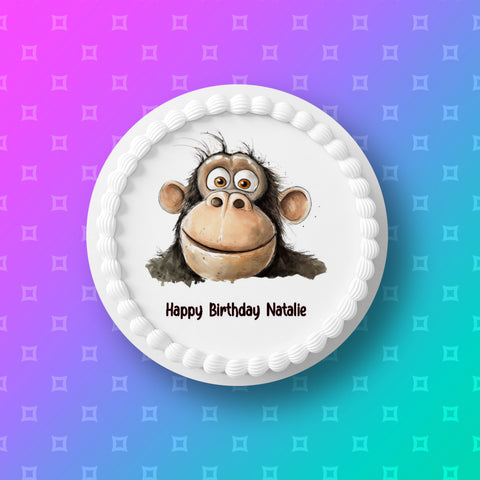 Monkey 02 Edible Icing Cake Topper