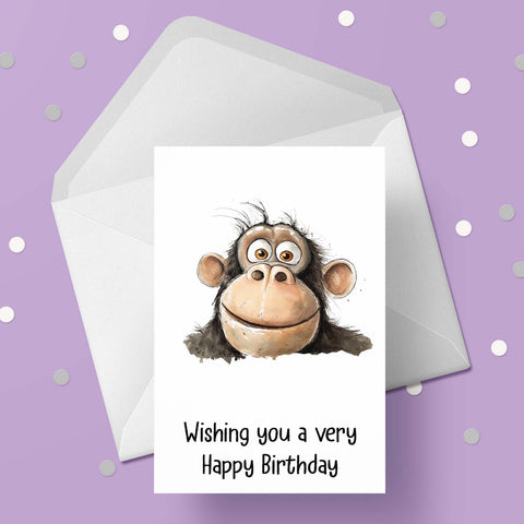 Monkey 02 Birthday Card