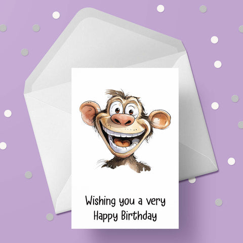 Monkey Birthday Card 03