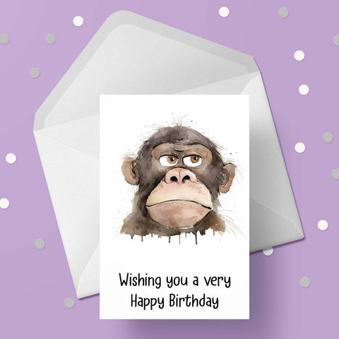 Monkey Birthday Card 04