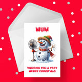 Christmas Card for Mum - Funny snowman