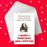 Christmas card for Mum & Step Dad - Funny Donkey & Petrol