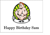 Bodybuilder 02 Edible Icing Cake Topper or Ribbon