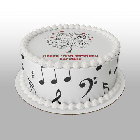 Music Notes 07 Edible Icing Cake Topper or Ribbon