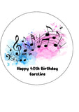 Music Notes Edible Icing Cake Topper 01