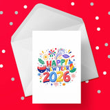 2026 Happy New Year Edible Icing Cake Topper 01