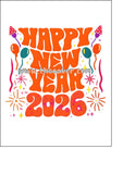 2026 Happy New Year Edible Icing Cake Topper 02