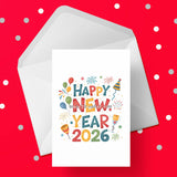 2026 Happy New Year Edible Icing Cake Topper 03