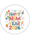 2026 Happy New Year Edible Icing Cake Topper 03