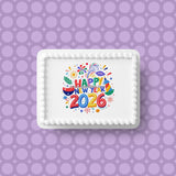 2026 Happy New Year Edible Icing Cake Topper 01