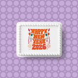 2026 Happy New Year Edible Icing Cake Topper 02