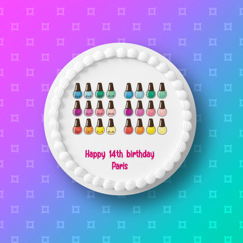 Nails / Manicure Themed Edible Icing Cake Topper 01