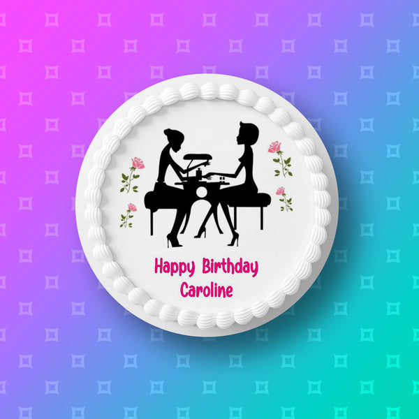 Nails / Manicure Themed Edible Icing Cake Topper 02