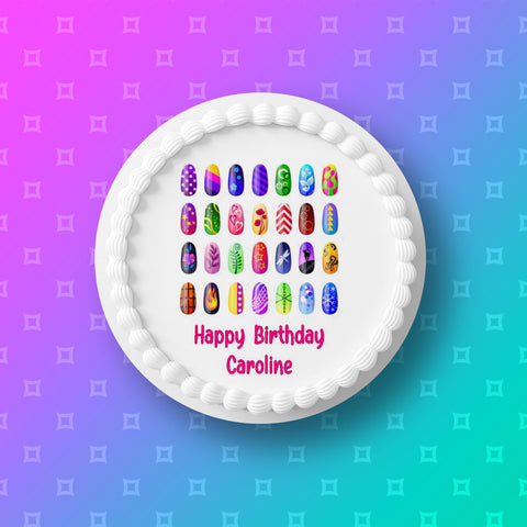 Nails / Manicure Themed Edible Icing Cake Topper 03