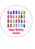 Nails / Manicure Themed Edible Icing Cake Topper 03