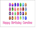 Nails / Manicure Themed Edible Icing Cake Topper 03
