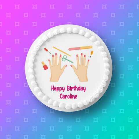 Nails / Manicure Themed Edible Icing Cake Topper 05
