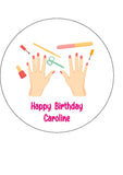 Nails / Manicure Themed Edible Icing Cake Topper 05