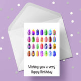 Nails / Manicure Themed Birthday Card 03