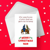 Christmas card for Nan - Funny Donkey & Petrol