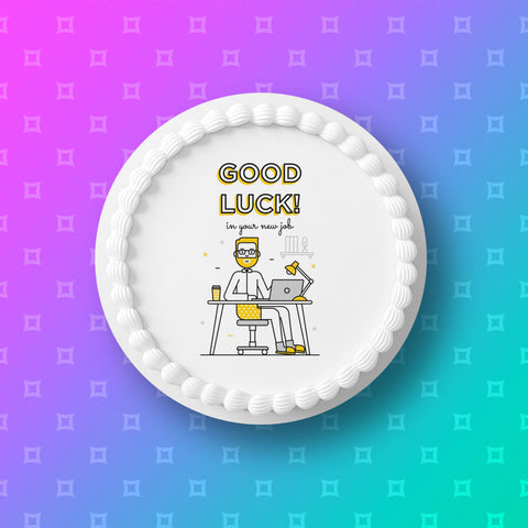 New Job Edible Icing Cake Topper 03