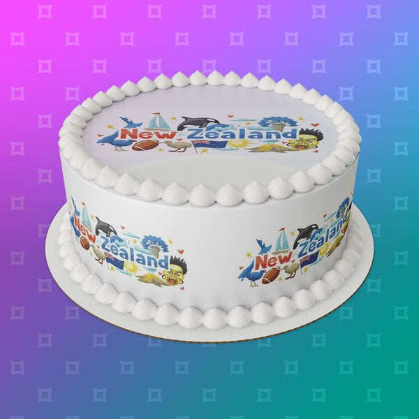 New Zealand Edible Icing Cake Topper or Ribbon