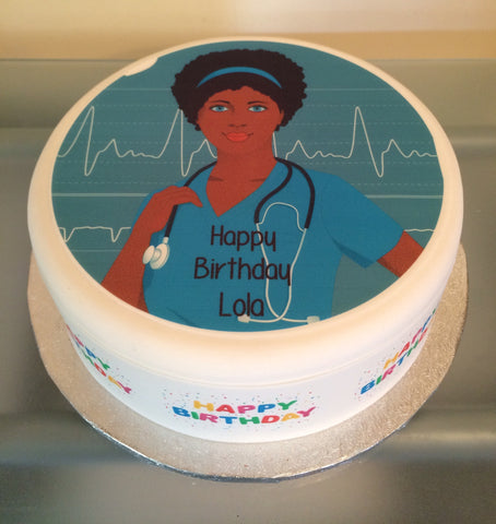 Nurse Edible Icing Cake Topper 02