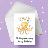 Octopus 01 Birthday Card