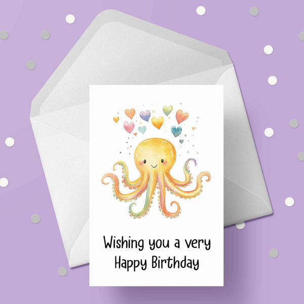 Octopus 01 Birthday Card