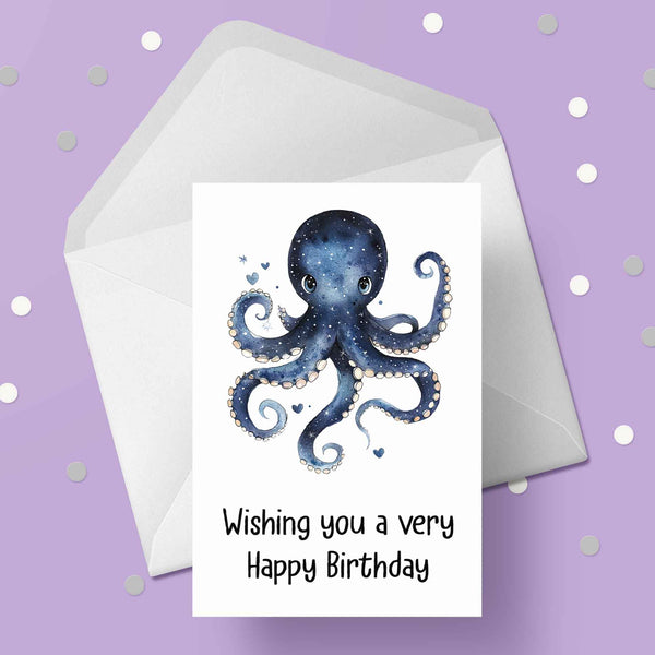 Octopus 02 Birthday Card