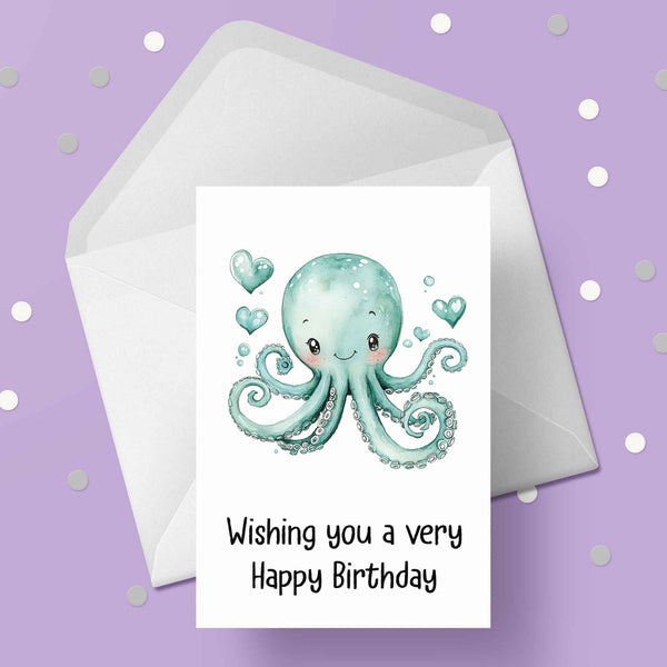 Octopus 03 Birthday Card