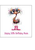 Funny Cute Ostrich 01 Edible Icing Cake Topper or Ribbon