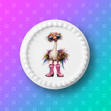 Funny Cute Ostrich 02 Edible Icing Cake Topper or Ribbon