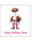 Funny Cute Ostrich 02 Edible Icing Cake Topper or Ribbon