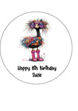Funny Cute Ostrich 03 Edible Icing Cake Topper or Ribbon