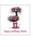 Funny Cute Ostrich 03 Edible Icing Cake Topper or Ribbon