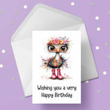 Funny Cute Ostrich 04 Edible Icing Cake Topper or Ribbon