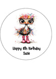 Funny Cute Ostrich 04 Edible Icing Cake Topper or Ribbon