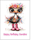 Funny Cute Ostrich 04 Edible Icing Cake Topper or Ribbon