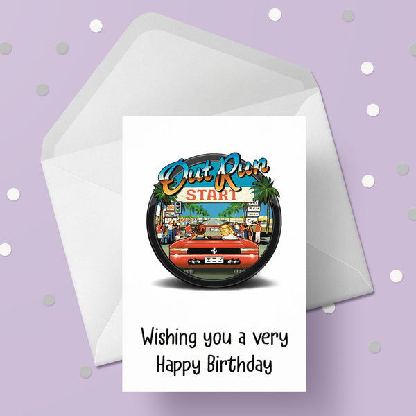 Out Run Birthday Card