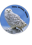 Owl 02 Edible Icing Cake Topper or Ribbon