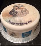 Owl 04 Edible Icing Cake Topper or Ribbon