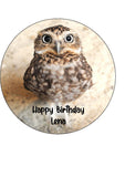 Owl 04 Edible Icing Cake Topper or Ribbon