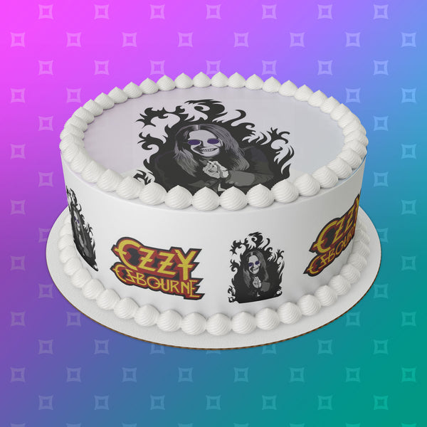 Ozzy Osbourne 01 Edible Icing Cake Topper or Ribbon