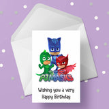 PJ Masks Birthday Card